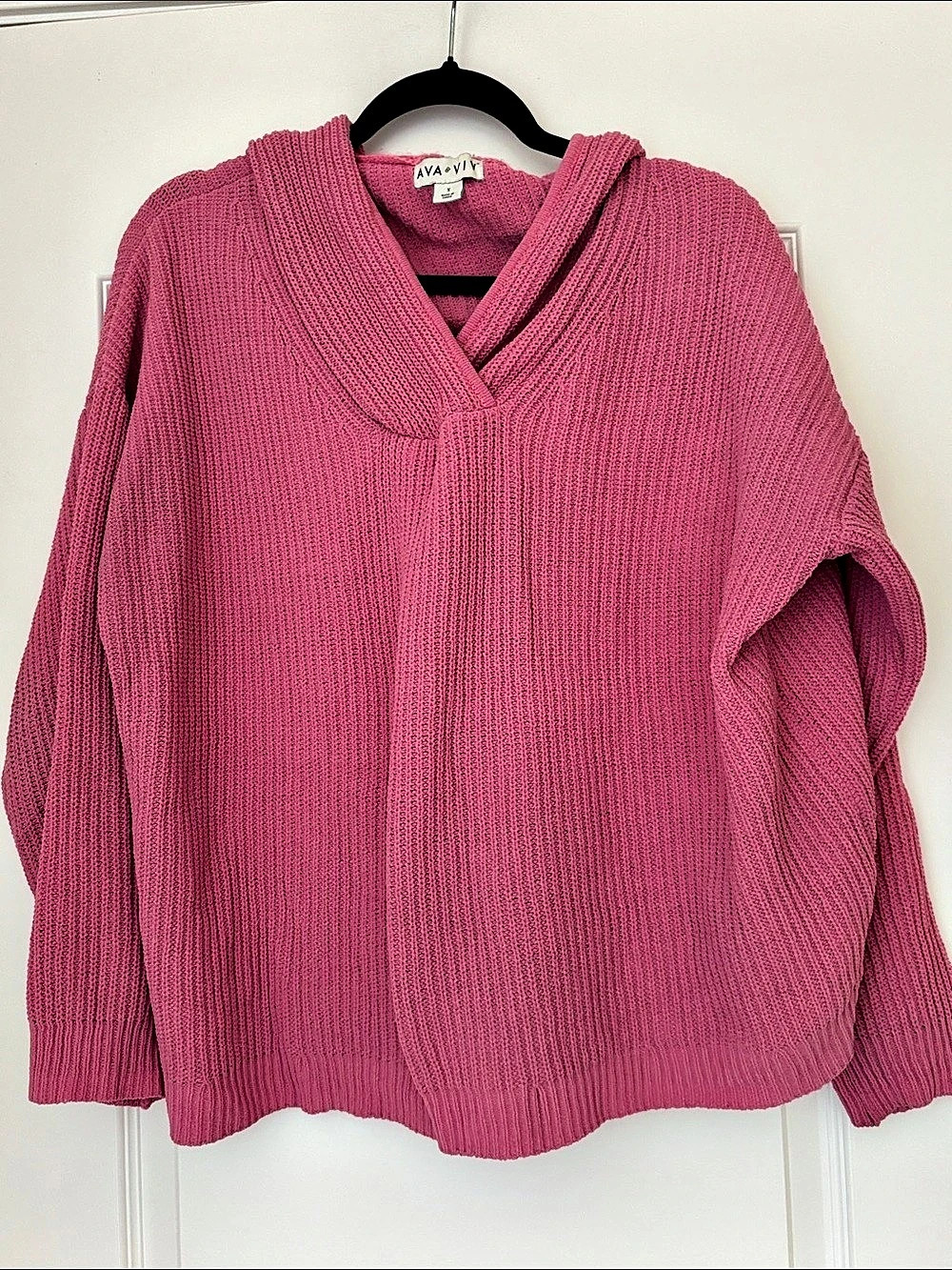 AVA & VIV Pink Hooded Sweater Size XL